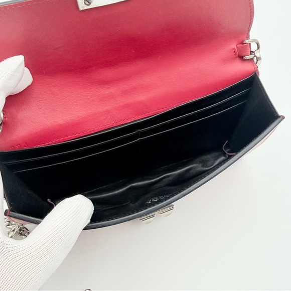 PRADA CITY CALF LEATHER ELEKTRA WALLET ON CHAIN – RED - Picture 8 of 11